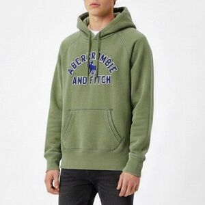 Vintage ABERCROMBIE & FITCH Y2K Sage Green Heritage Hoodie XL Heavyweight